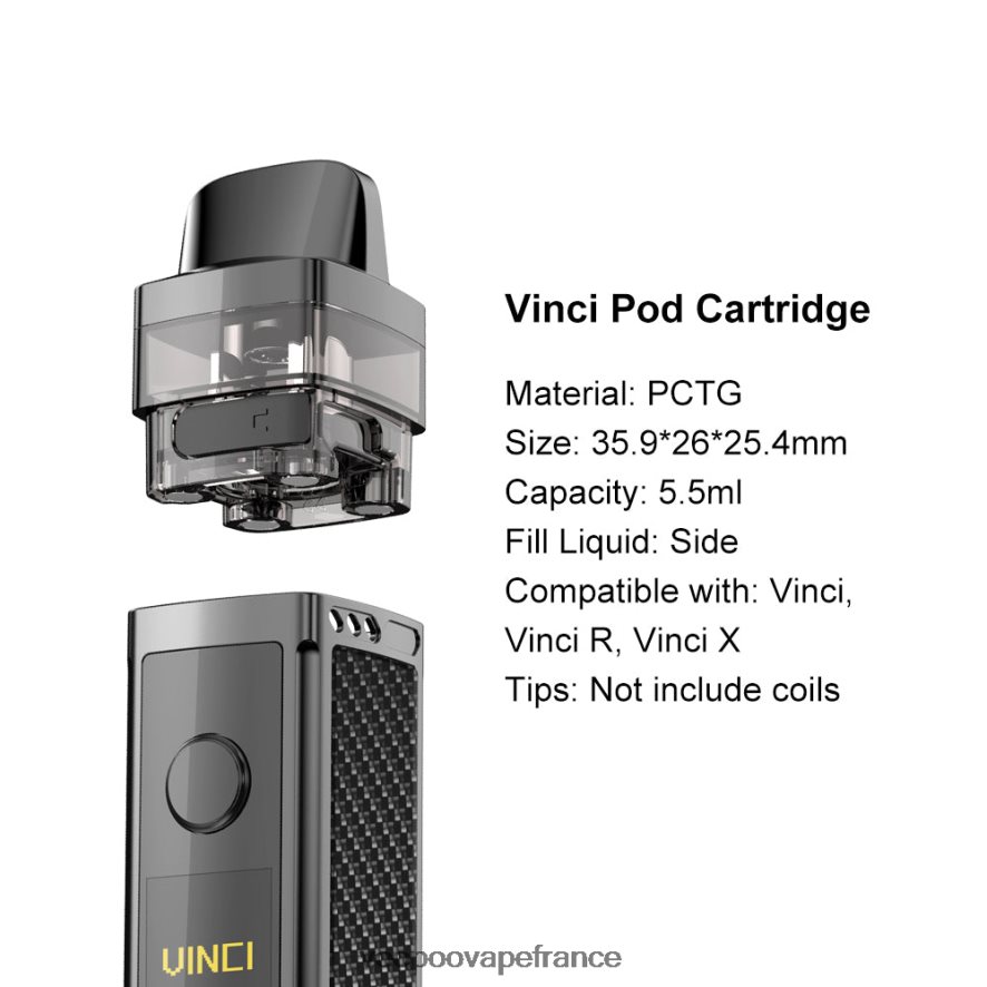 VOOPOO VINCI REPLACEMENT POD (2 pièces) noir - VOOPOO vape Paris 4BXRH554