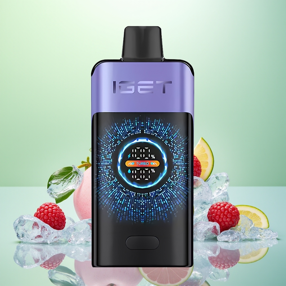 IGET ONE 12000 Glace Framboise Raisin avec Écran Courbe et Batterie 2700 mAh