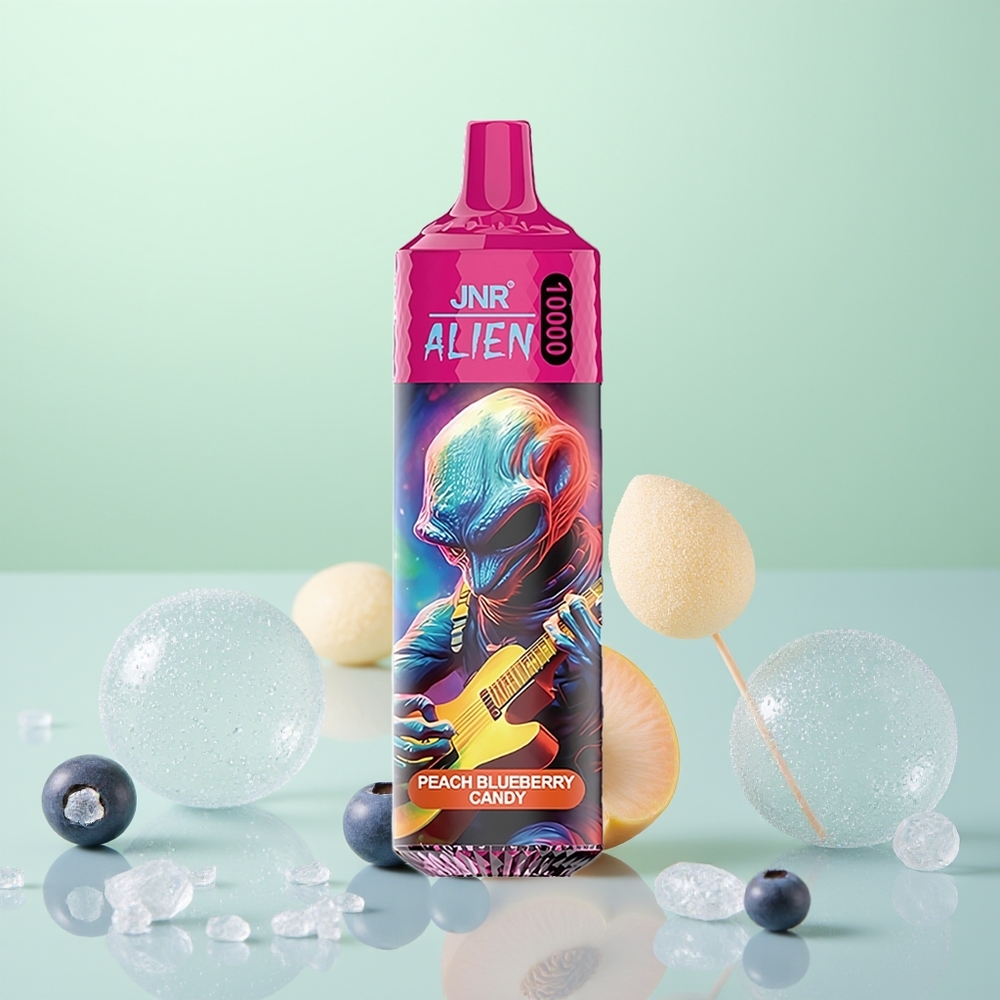 JNR Alien 10000 Bonbon Pêche Myrtille avec Batterie 850mAh et LED RGB