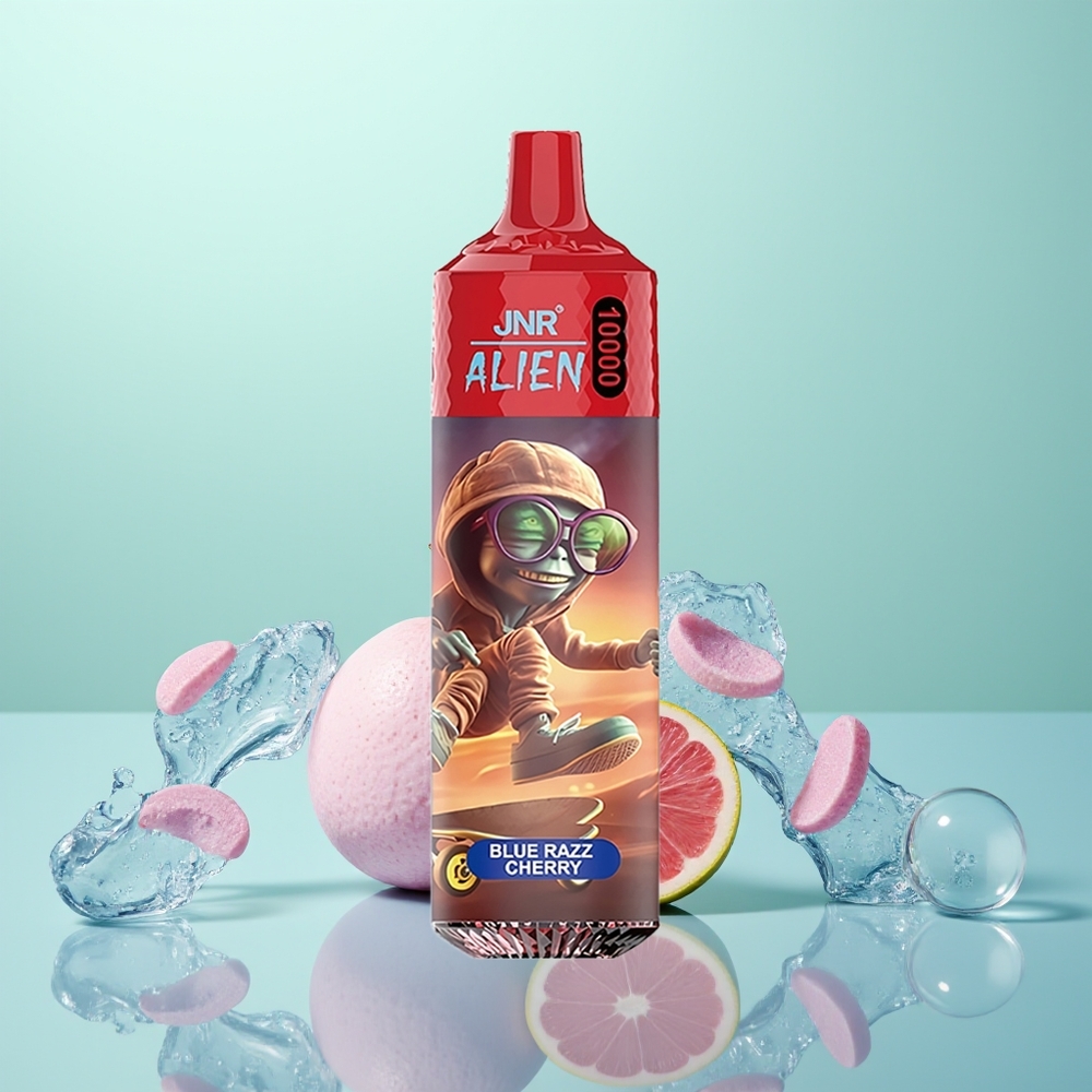 JNR Alien 10000 Cerise Bleu Razz avec LED RGB et Charge Rapide Type-C