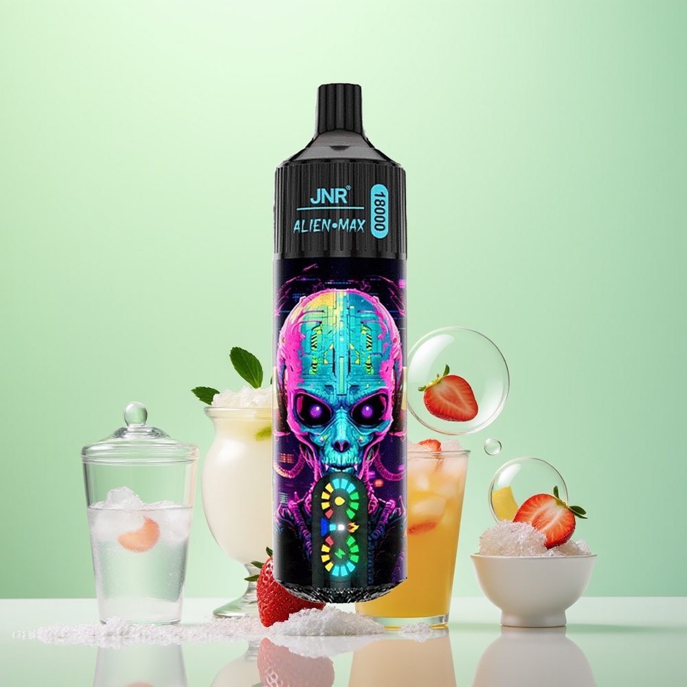 JNR Alien Max 18000 Bubble Fraise Double Noyau & Affichage LED