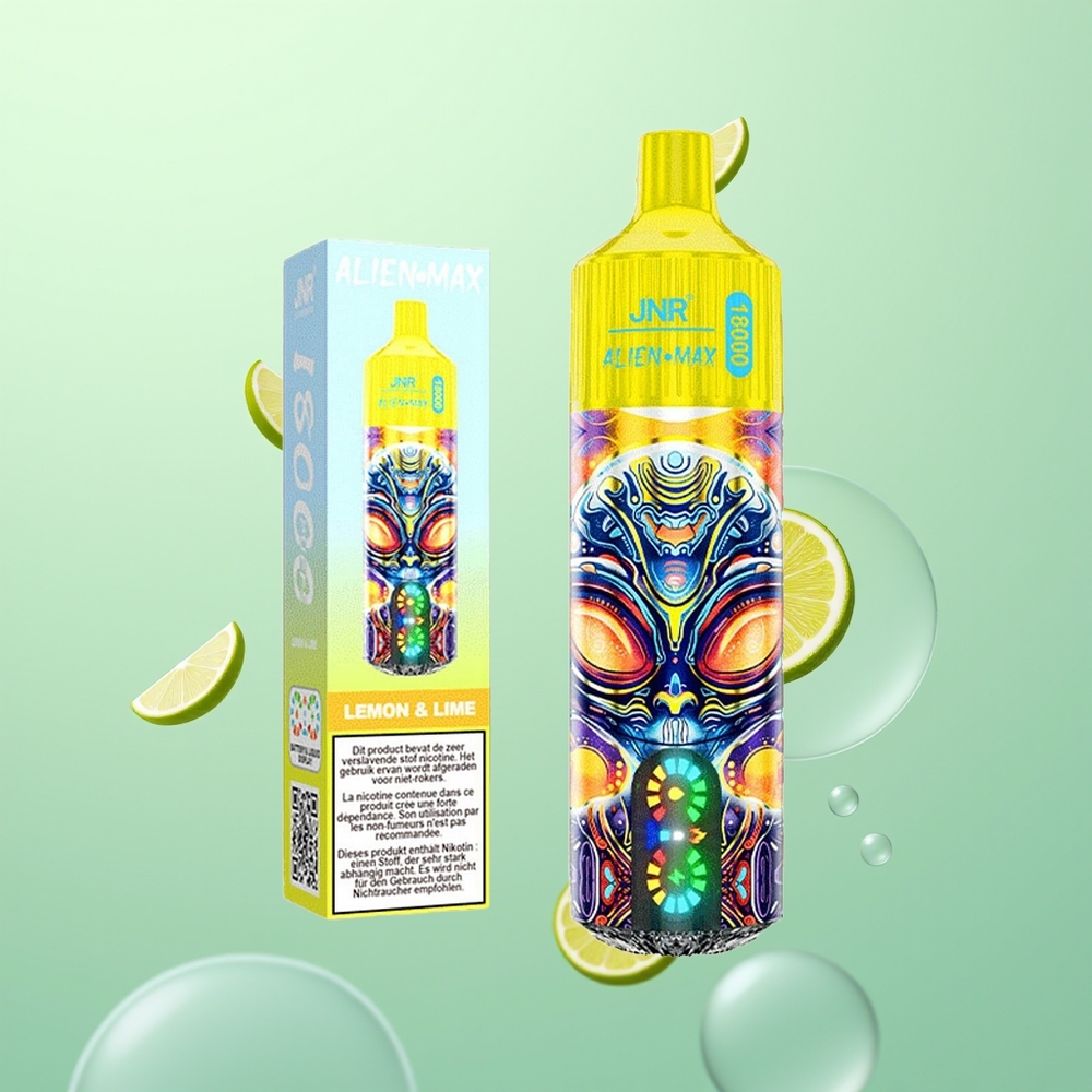 JNR Alien Max 18000 Citron & Citron Vert avec Affichage LED Intelligent et Double Noyau Mesh