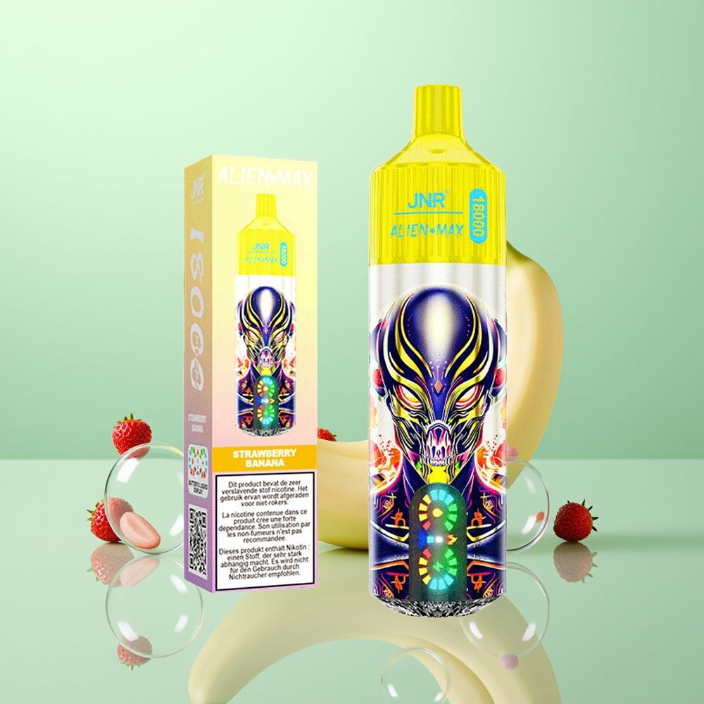 JNR Alien Max 18000 Fraise Banane Double Mesh et Double Coeur