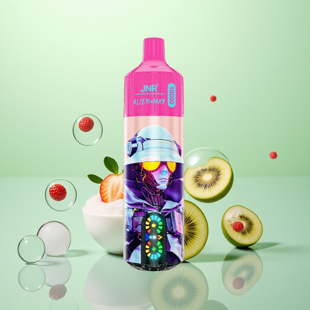 JNR Alien Max 18000 Fraise Kiwi Double Mesh & Double Coeur