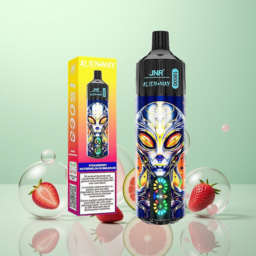 JNR Alien Max 18000 Fraise Pastèque Bubblegum Double Mesh & Charge Rapide Type-C