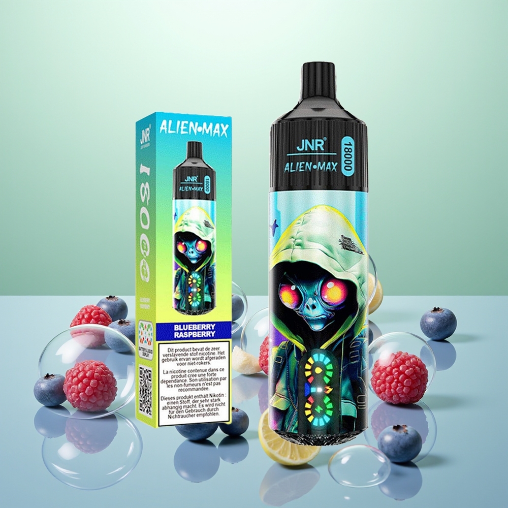 JNR Alien Max 18000 Myrtille Framboise Écran LED Double Mesh