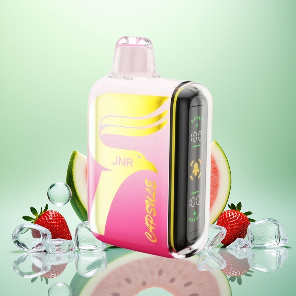 JNR Capsule 15000 Glace Fraise Pastèque avec Double Mesh et Charge Rapide Type-C