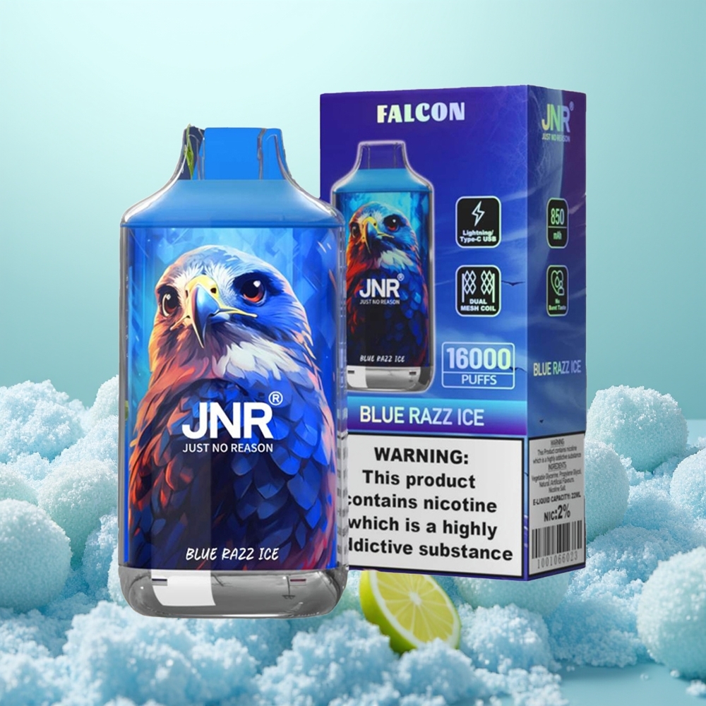 JNR Falcon 16000 Glace Bleue Framboise Double Mesh 850mAh