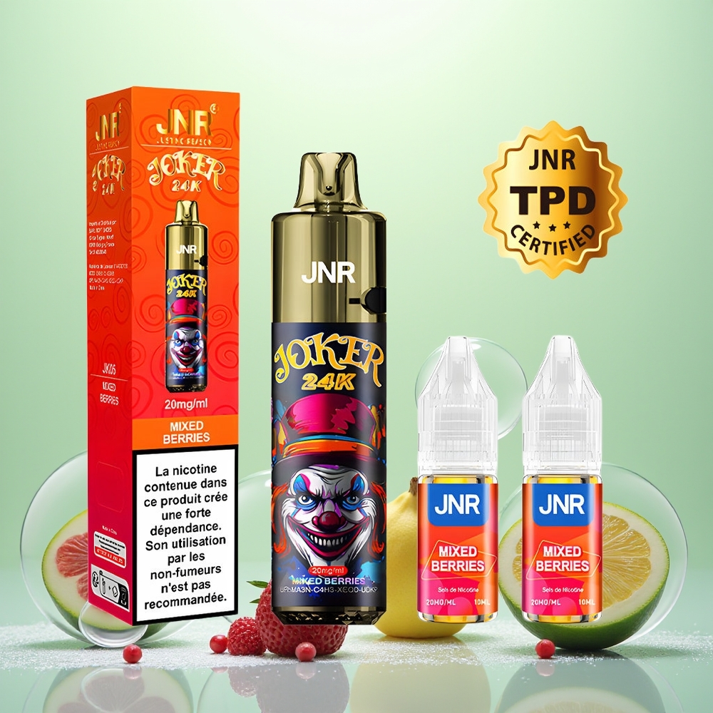 JNR Joker 24K Baies Mixtes Électriques avec Refillable Pod et Lumière Respirante Colorée