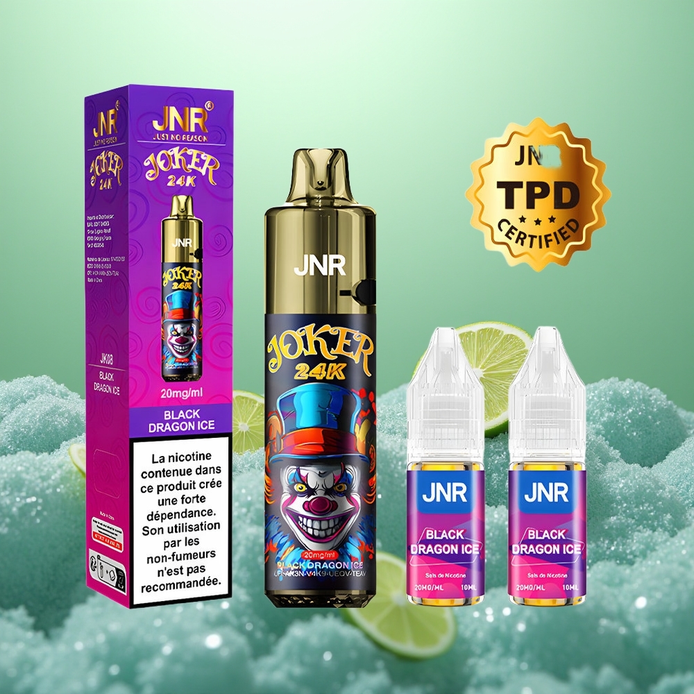 JNR Joker 24K Dragon Noir Glace Pod Rechargeable 2% Nicotine