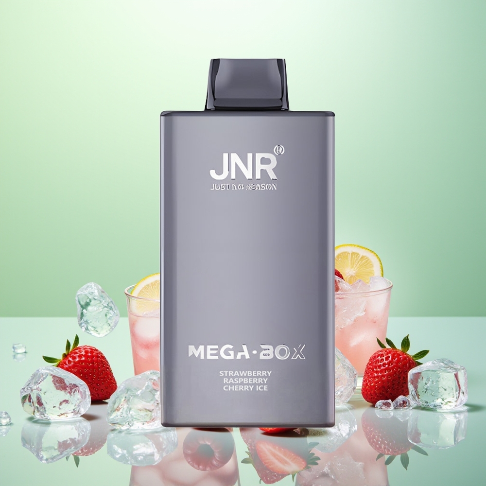 JNR Mega Box 25000 Glace Fraise Framboise Cerise avec Double Noyau et Charge Rapide