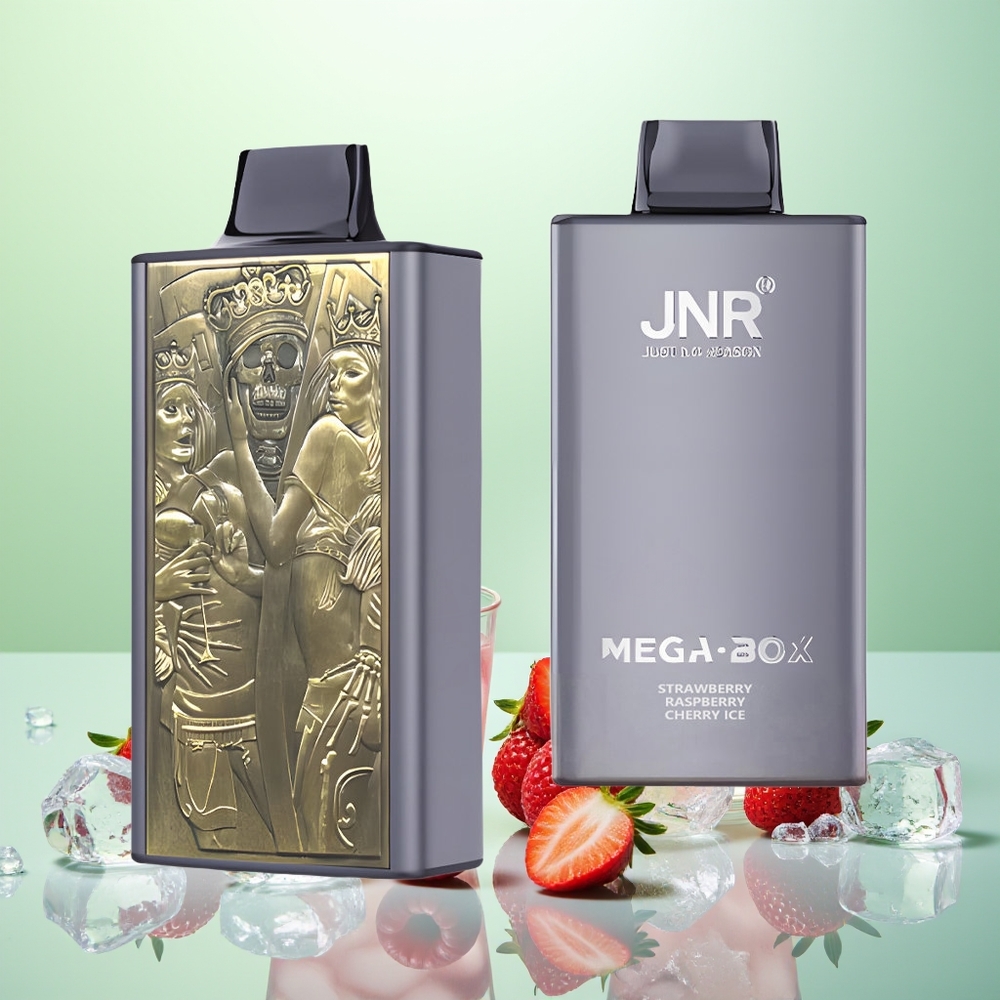 JNR Mega Box 25000 Glace Fraise Framboise Cerise avec Double Noyau et Charge Rapide