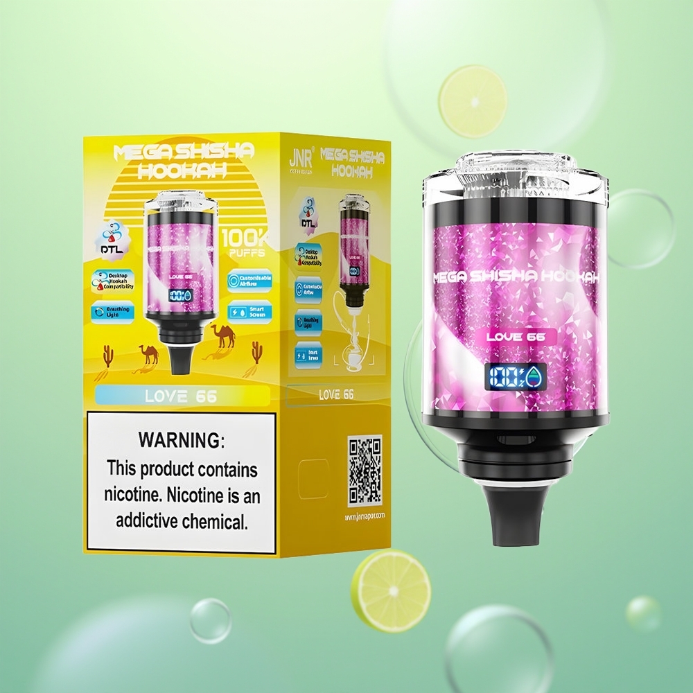 JNR Mega Shisha Hookah 100K Amour 66 Écran Intelligent 2200mAh