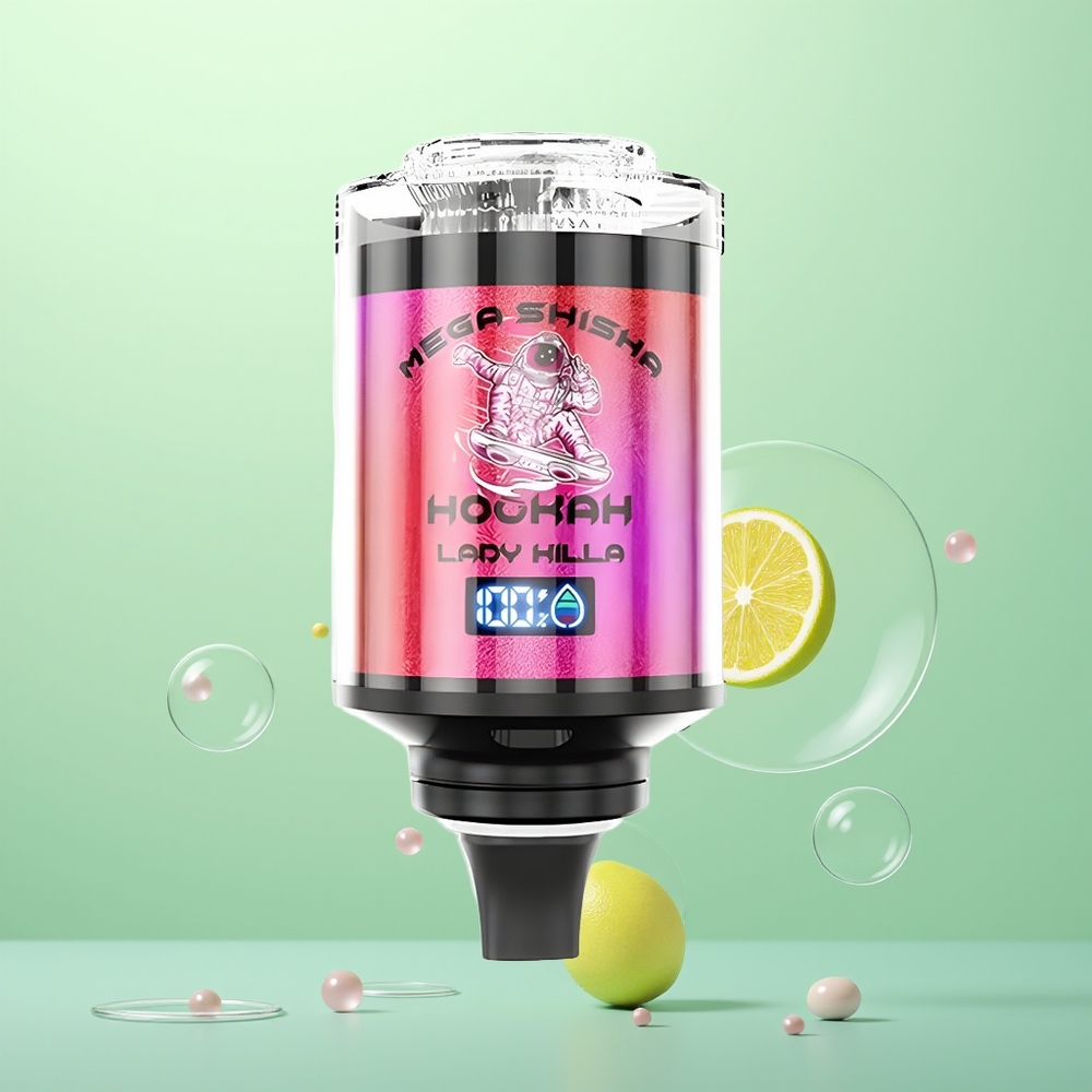 JNR Mega Shisha Hookah 100K La Tueuse Éclatante avec 2200mAh et Flux d'Air Réglable