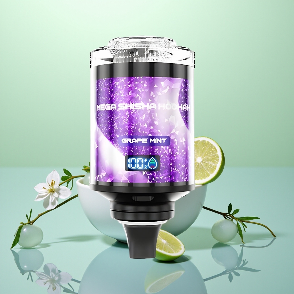 JNR Mega Shisha Hookah 100K Menthe Raisin 2200mAh Écran Intelligent