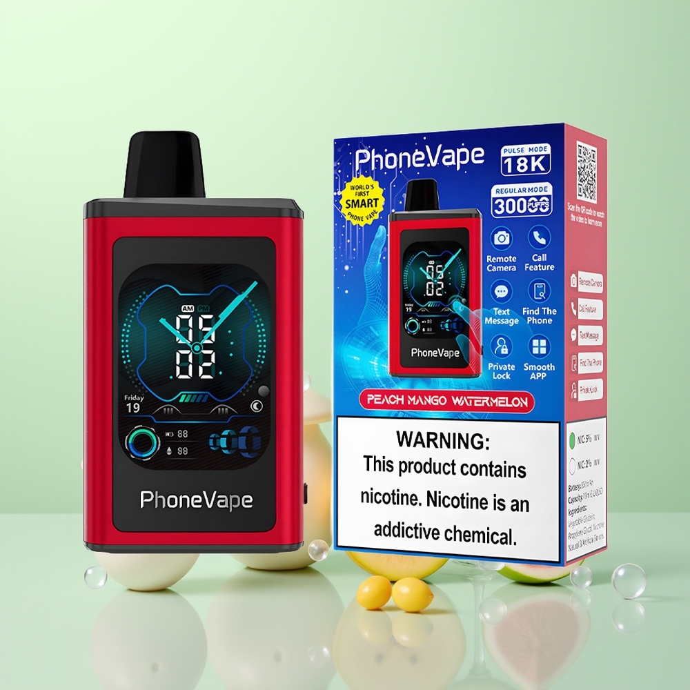 JNR PhoneVape 30000 Pêche Mangue Pastèque avec Turbo et Caméra