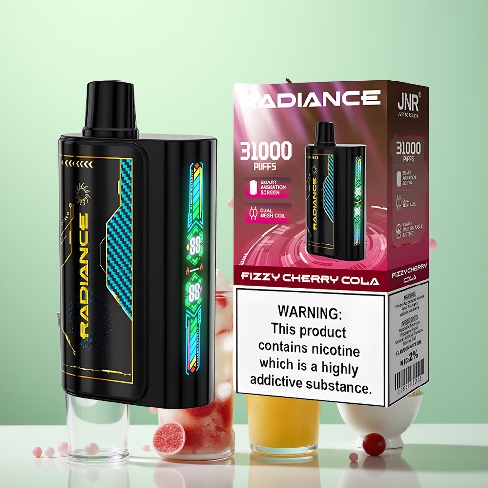 JNR Radiance 31000 Cola Cerise Pétillante à Double Mesh et Écran Animé Intelligent