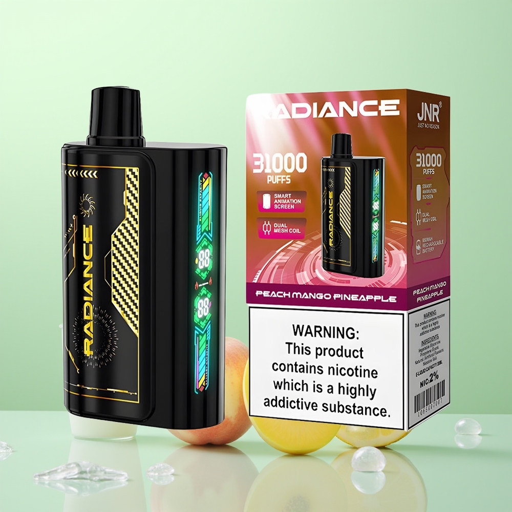 JNR Radiance 31000 Pêche Mangue Ananas avec Écran Animé et Double Bobine Mesh