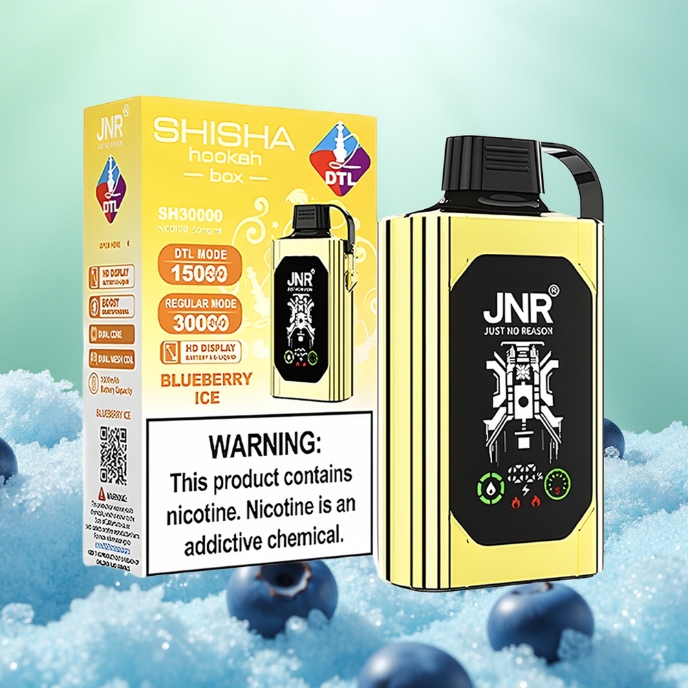 JNR Shisha Hookah Box 20500 Glace Myrtille HD Double Mesh Charge Rapide