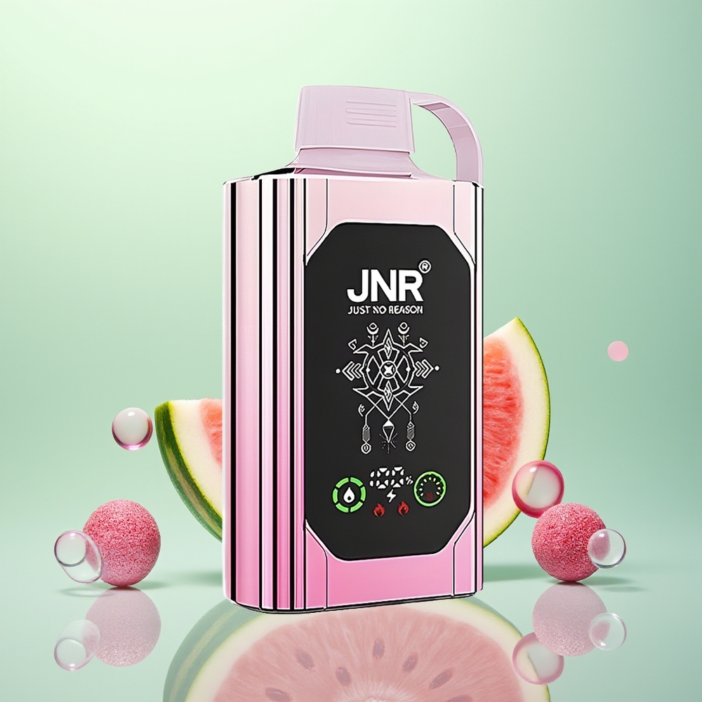 JNR Shisha Hookah Box 20500 Glace Pastèque Cerise avec HD Display et Double Mesh Coil