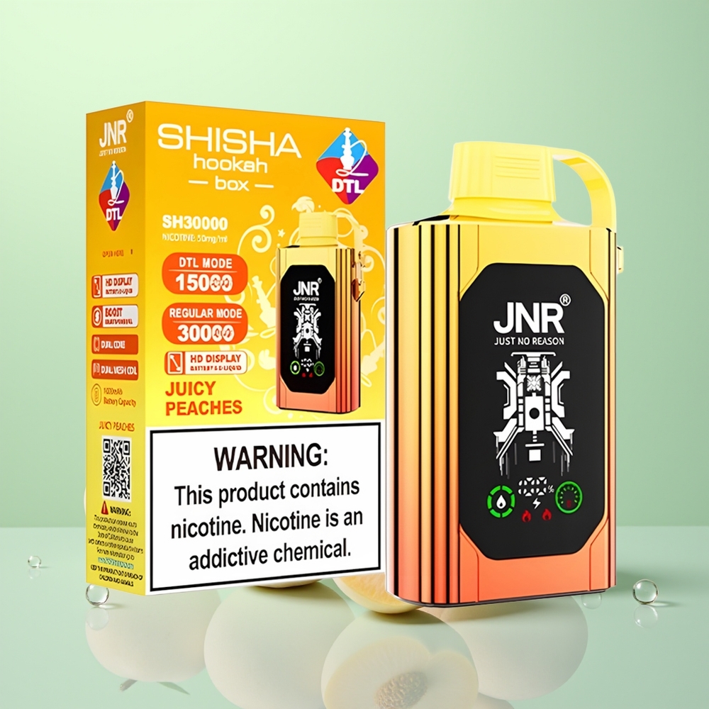 JNR Shisha Hookah Box 20500 Pêches Juteuses HD 1000mAh Dual Mesh