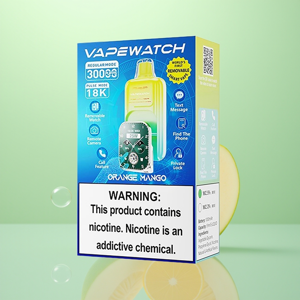 JNR VapeWatch 30000 Mangue Orange Dual Mesh Charge Rapide Type-C