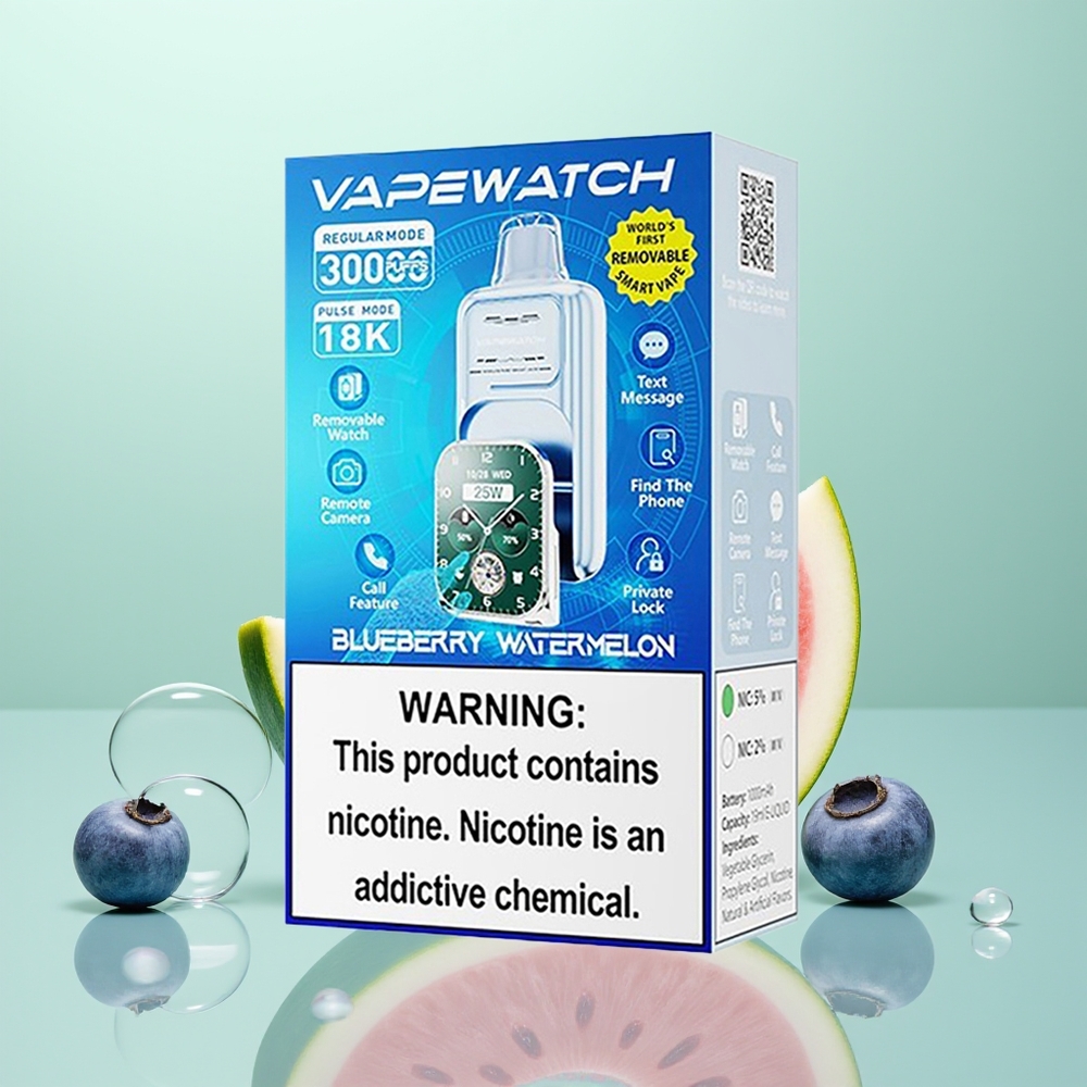 JNR VapeWatch 30000 Myrtille Pastèque Dual Mesh 1000mAh Type-C