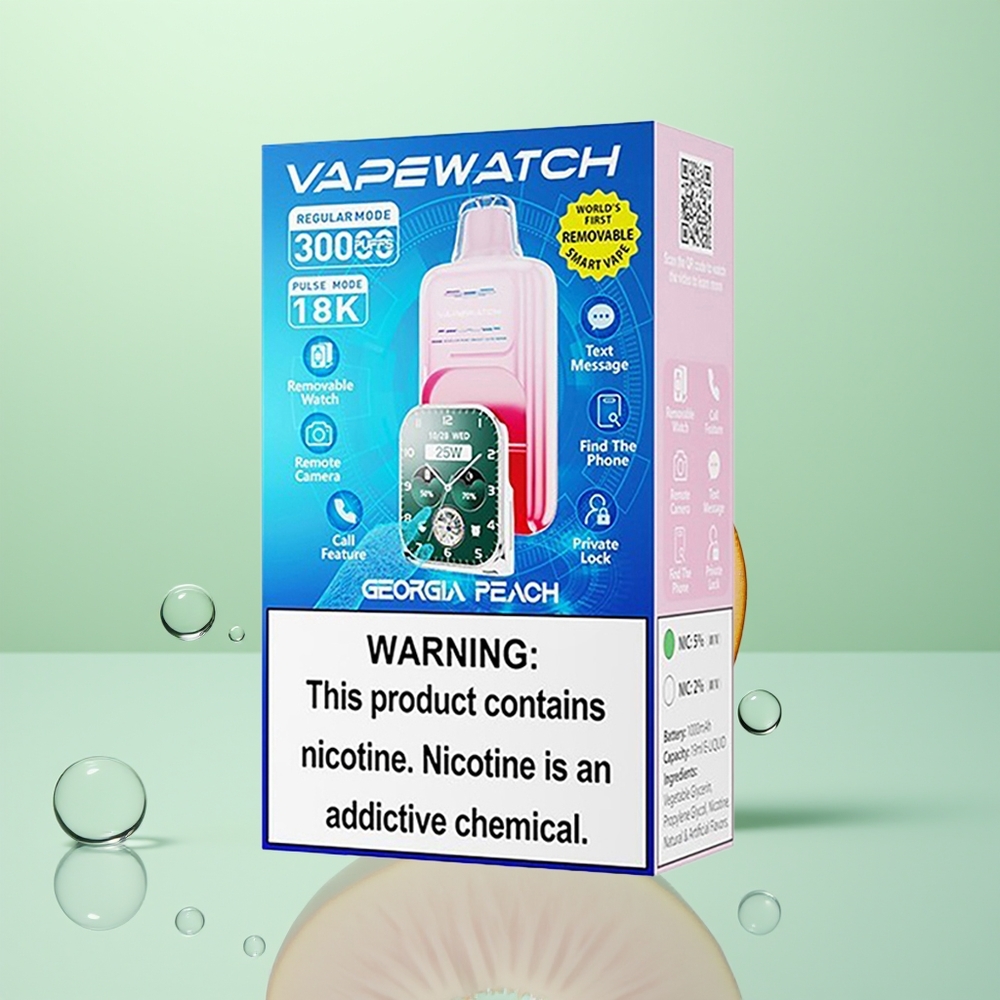 JNR VapeWatch 30000 Pêche Géorgienne Dual Mesh 19mL 1000mAh