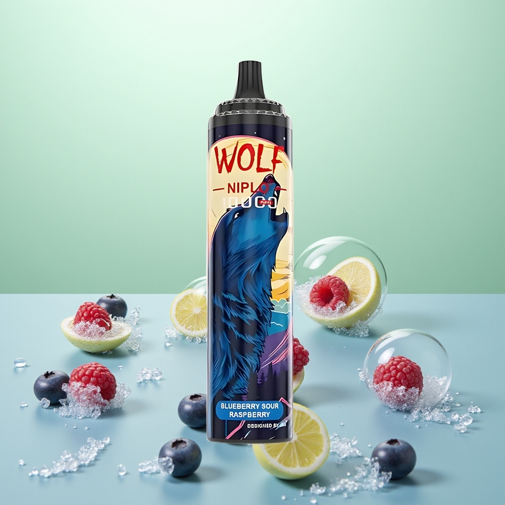 JNR Wolf Niplo 10000 Framboise Acidulée Myrtille 10000 Puffs 20ml