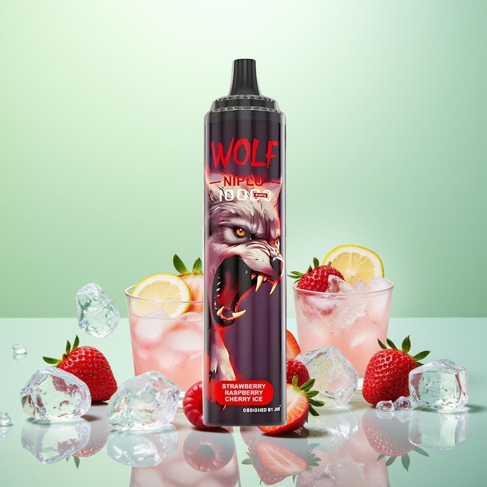 JNR Wolf Niplo 10000 Glace Fraise Framboise Cerise avec 20ml et 650mAh