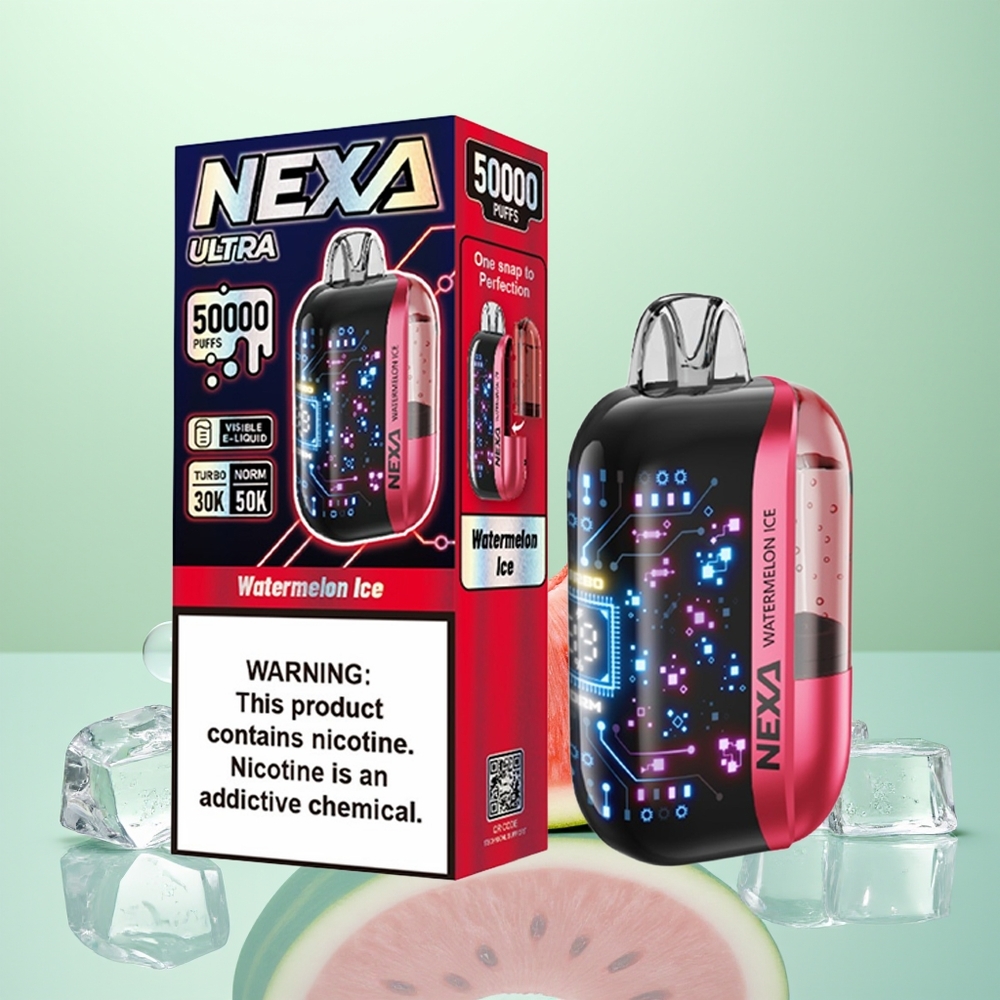 NEXA Ultra 50000 Glace à la Pastèque avec Écran Courbe 3D et Recharge Type-C