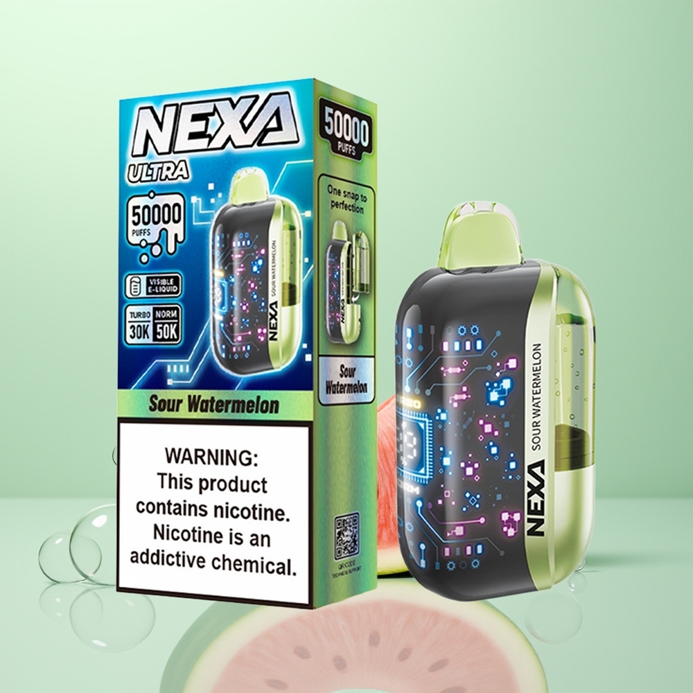 NEXA Ultra 50000 Pastèque Acidulée avec Écran 3D et Chargement Type-C