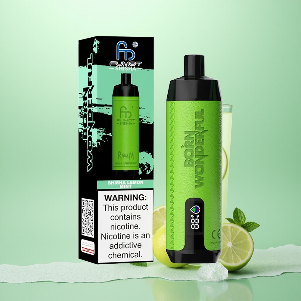 RandM Fumot Shisha 10000 Citron Menthe avec Indicateur LED et Bobine Mesh 0.6ohm