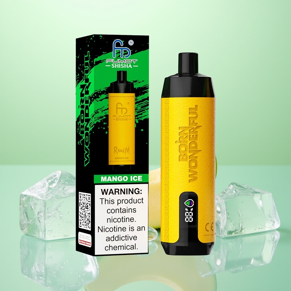 RandM Fumot Shisha 10000 Glace à la Mangue avec Indicateur LED et Bobine Mesh 0.6ohm