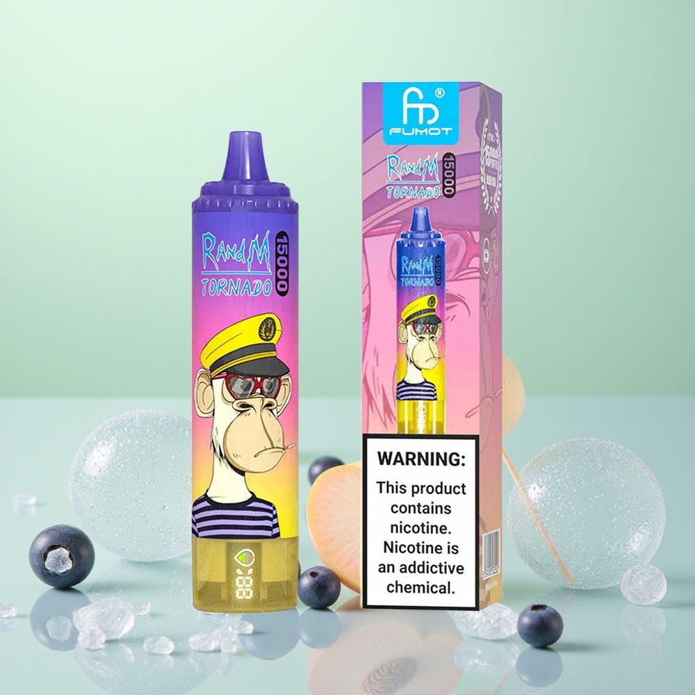 RandM Fumot Tornado 15000 Bonbon Pêche Myrtille 25ml 850mAh