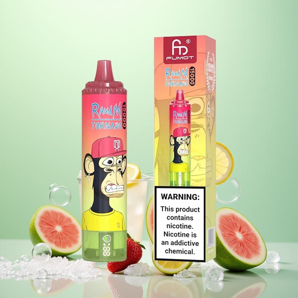 RandM Fumot Tornado 15000 Fraise Pastèque Citronnade avec 25ml et 0,9 Ohm Mesh