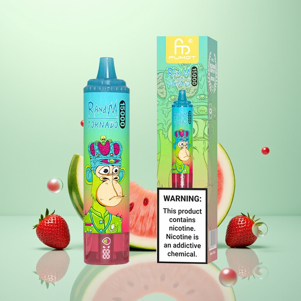 RandM Fumot Tornado 15000 Fraise Pastèque LCD Rechargeable Type-C
