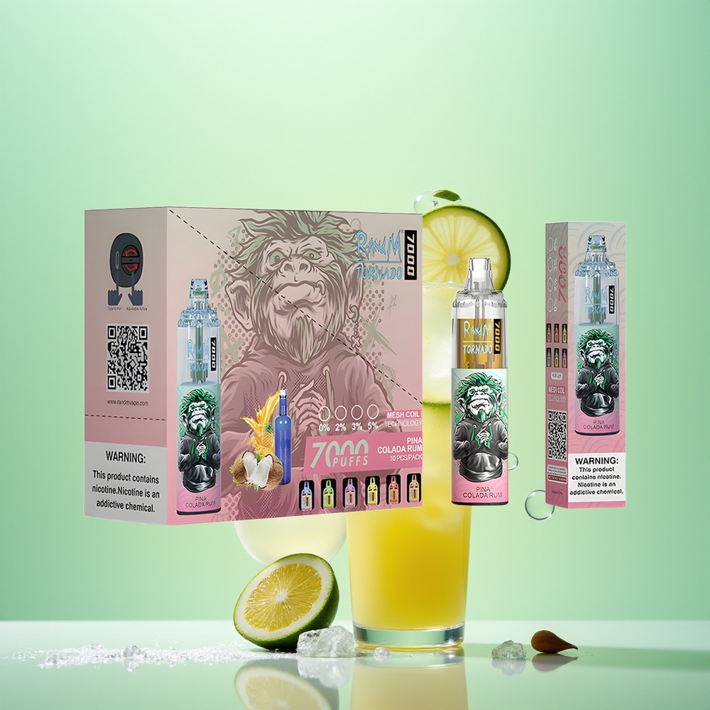RandM Fumot Tornado 7000 Rhum Pina Colada à la Lumière RGB et Batterie 850 MAH
