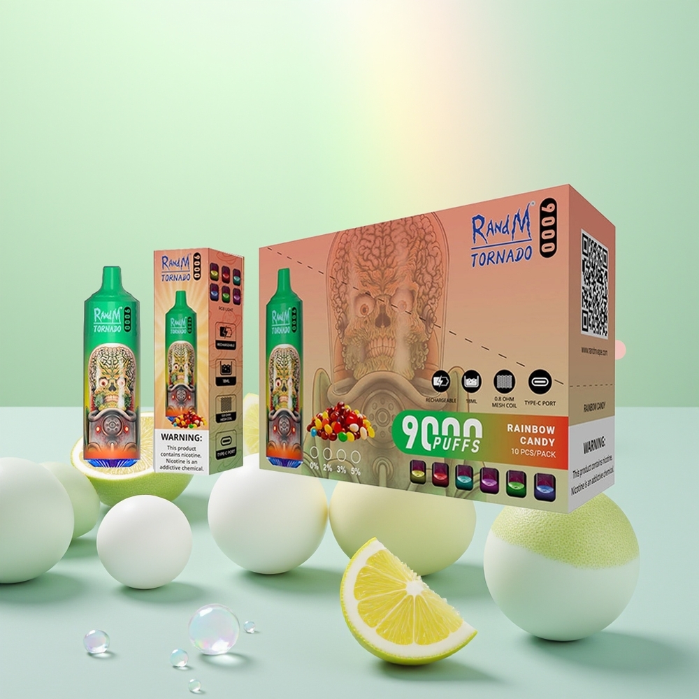 RandM Fumot Tornado 9000 Bonbon Arc-en-Ciel 9000 Puffs 54 Saveurs