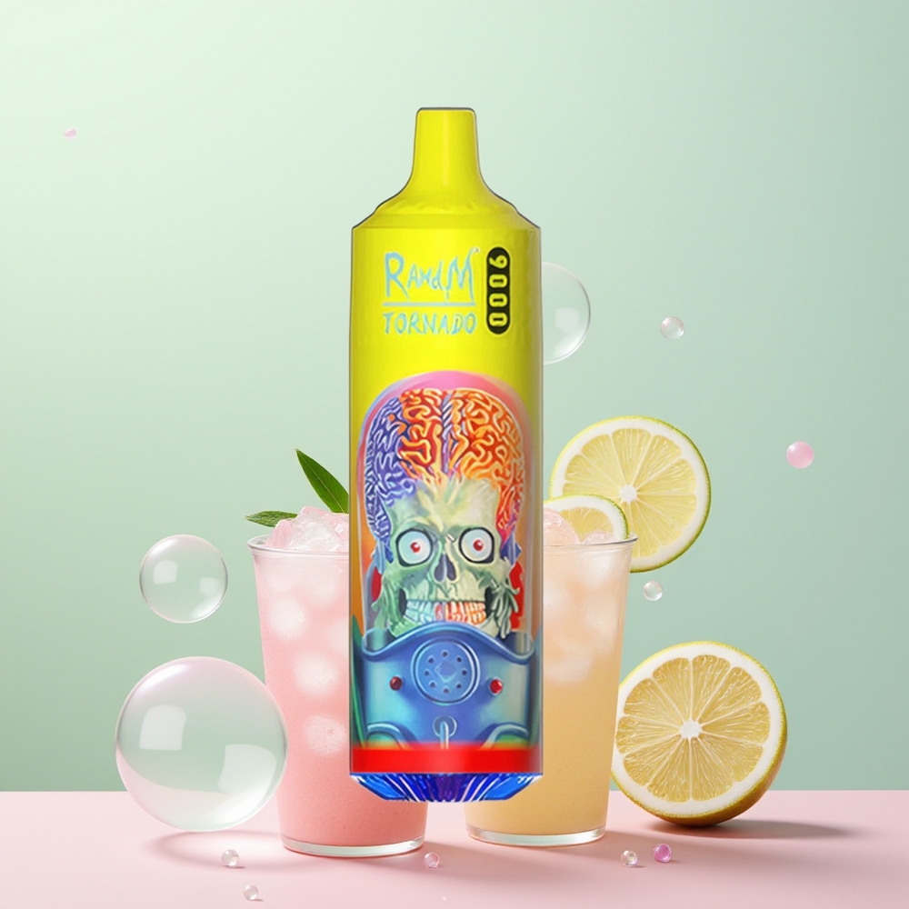 RandM Fumot Tornado 9000 Citronnade Rose Rechargeable à Affichage RGB