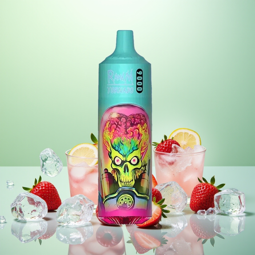 RandM Fumot Tornado 9000 Glace Fraise Framboise Cerise avec Batterie Rechargeable et Coil Mesh