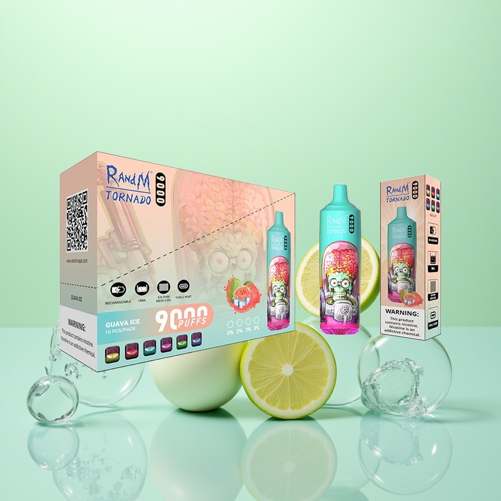 RandM Fumot Tornado 9000 Glace Goyave 9000 Rechargeable 18 mL