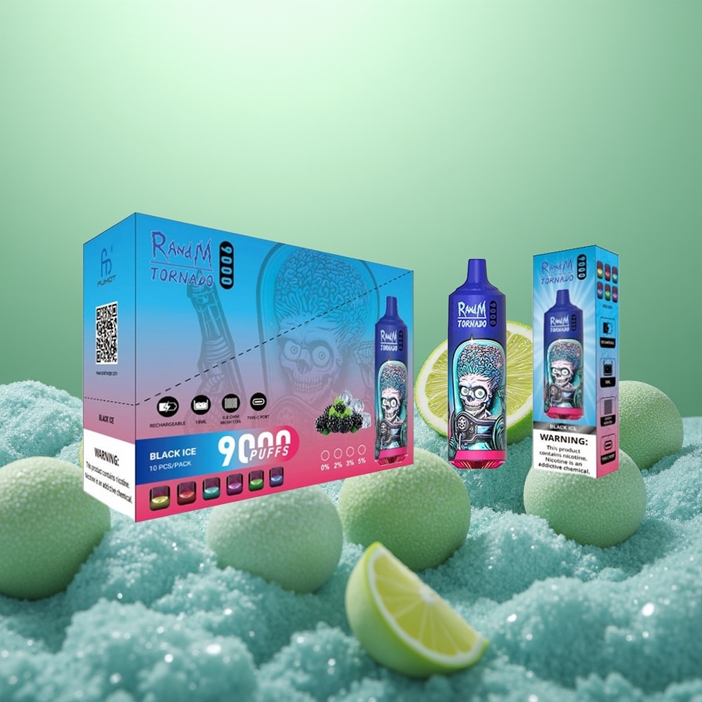 RandM Fumot Tornado 9000 Glace Noire 850 Mesh