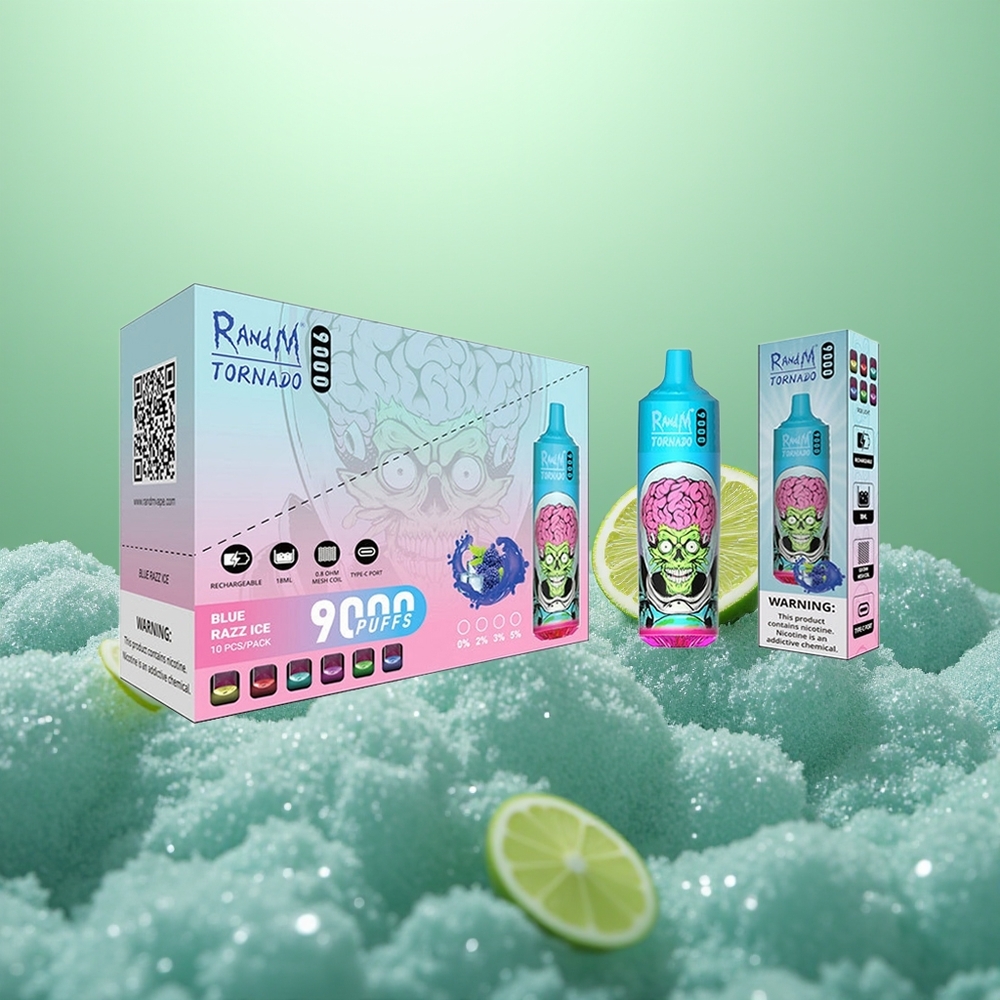 RandM Fumot Tornado 9000 Glace du Dragon Noir 9000 et Affichage RGB