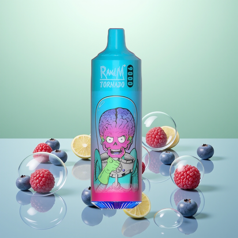 RandM Fumot Tornado 9000 Myrtille Framboise Rechargeable à Affichage RGB