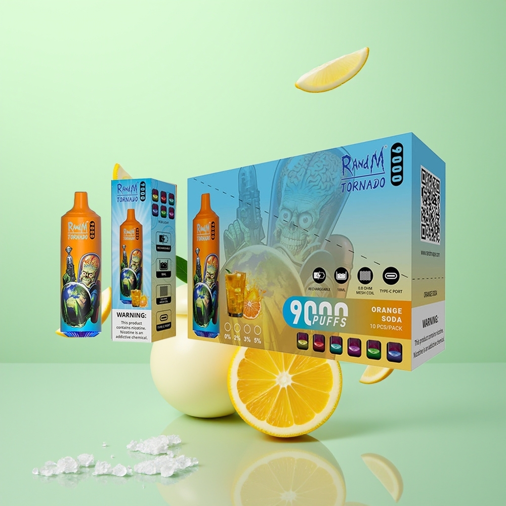 RandM Fumot Tornado 9000 Soda Orange 9000 Puffs 18 mL