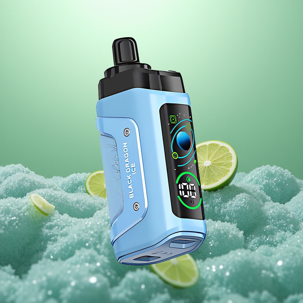 Razz Bar 45000 Dragon Noir Glace - Bobine Mesh 1.0 Ohm - Flux d'Air Réglable