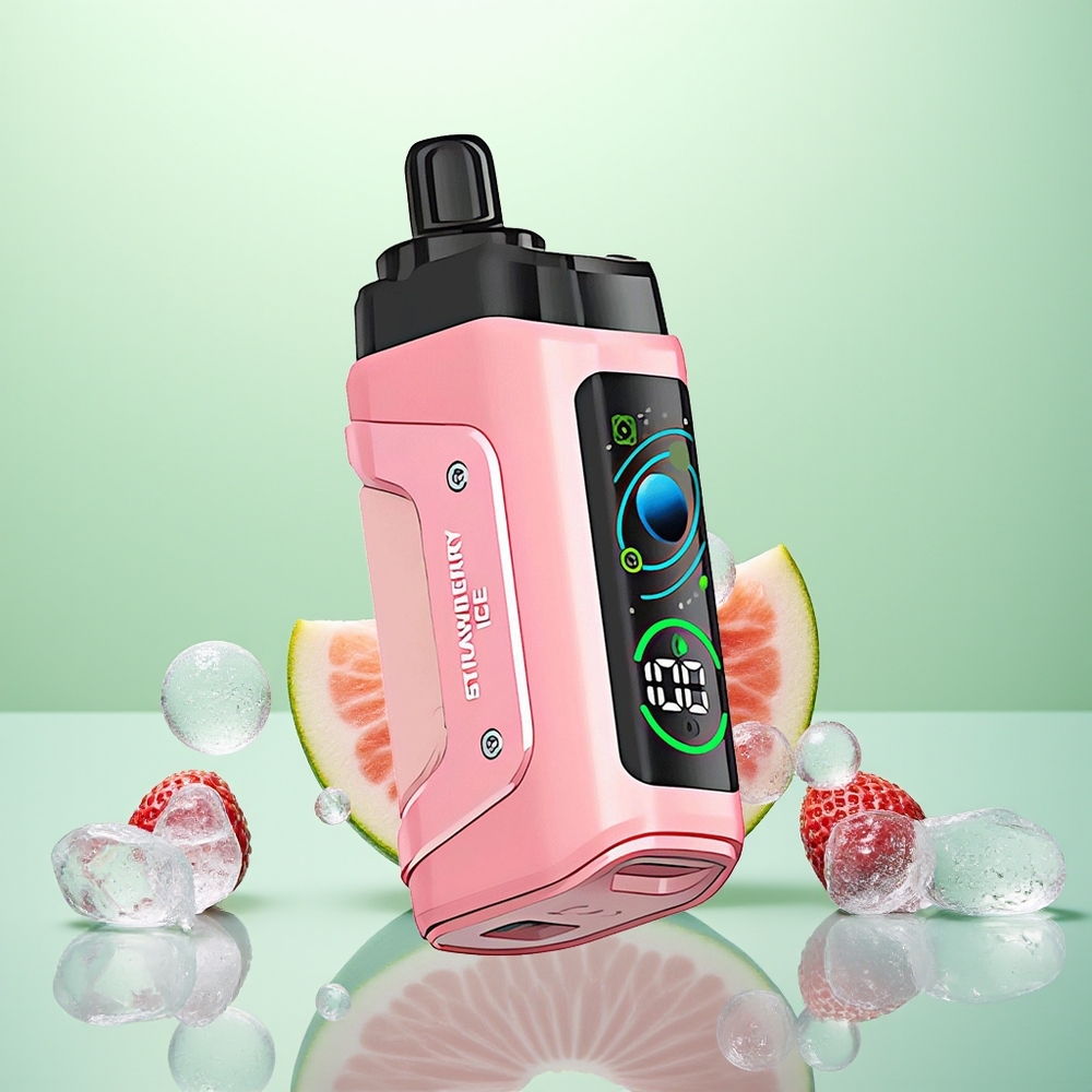 Razz Bar 45000 Glace à la Fraise Rechargeable avec Résistance Mesh