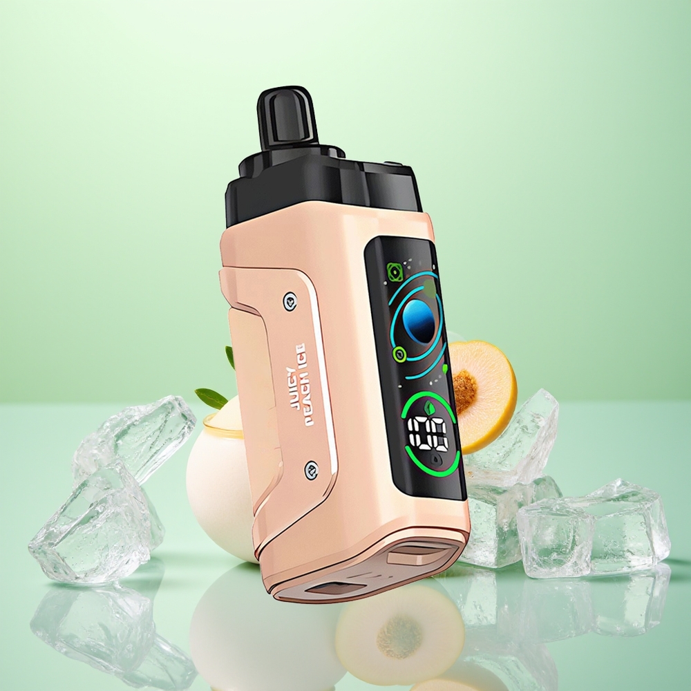 Razz Bar 45000 Pêche Juteuse Glace avec Bobine Mesh et Airflow Réglable
