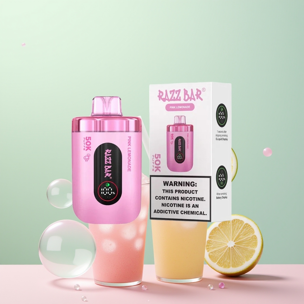 Razz Bar 50K Citronnade Rose Rechargeable 2% Nicotine